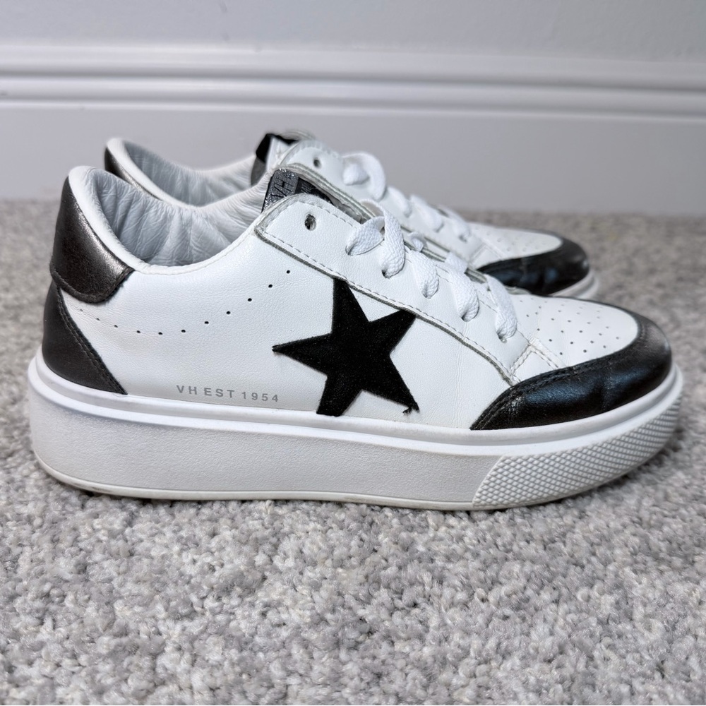 VH VHEST 1954 Platform Star Sneakers White Black Leather Size 6.5